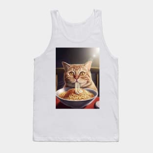 Cat eating spaghetti Tank Top